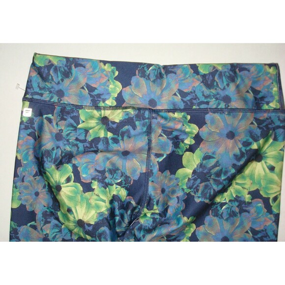 New Fabletics Womens Leggings S High Waist Capri Crop Yoga Run Floral Blue Green - Picture 4 of 4